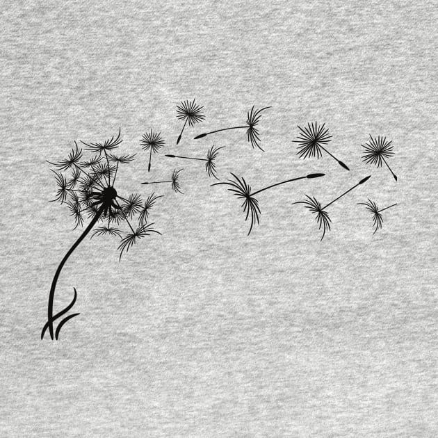 Dandelion Vintage Minimalist Flora Positive Art Deco by Flowering Away